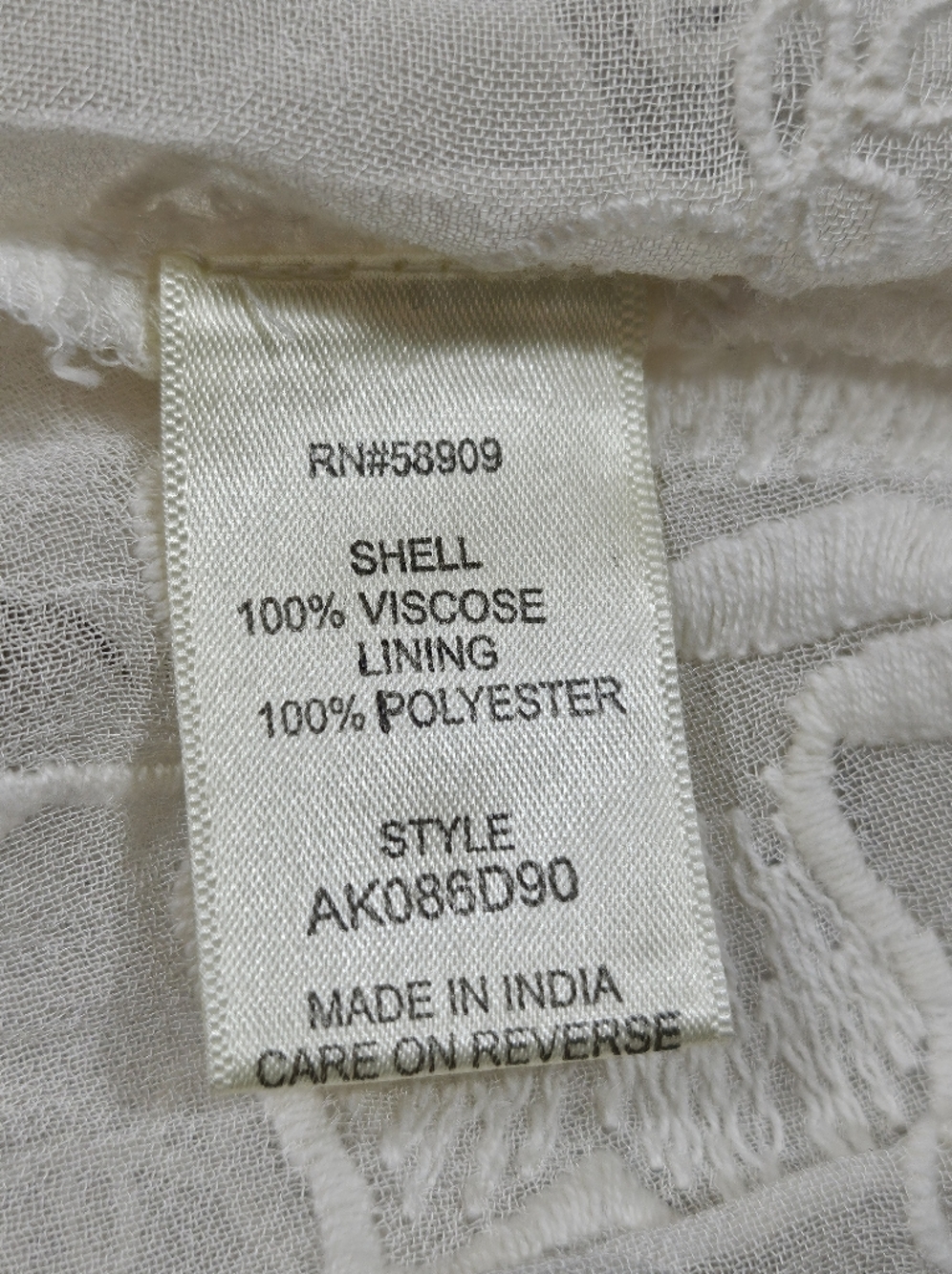 NWT Chelsea & Violet Ivory Embroidered Mesh Semi-Sheer Long Sleeve Maxi Dress - Picture 14 of 16